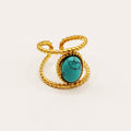 Bague Pierre Ovale Bleue