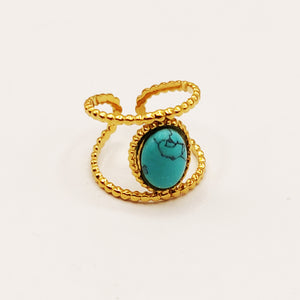 Bague Pierre Ovale Bleue