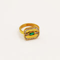 Bague Plaque Cristal Vert Luxe