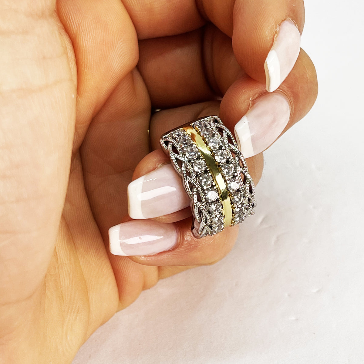 Bague Royale Dorée et Argentée