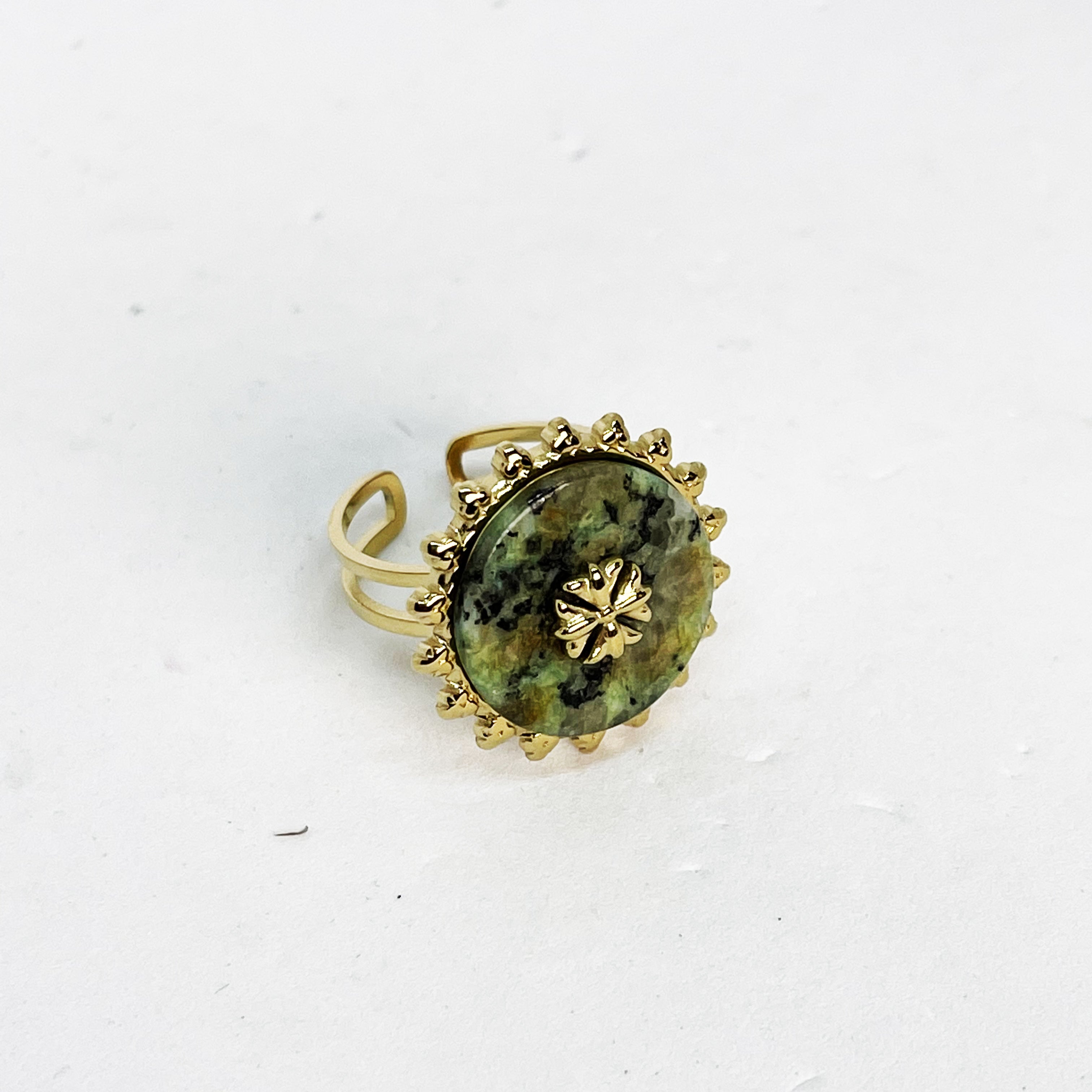 Bague Soleil Vert Simple