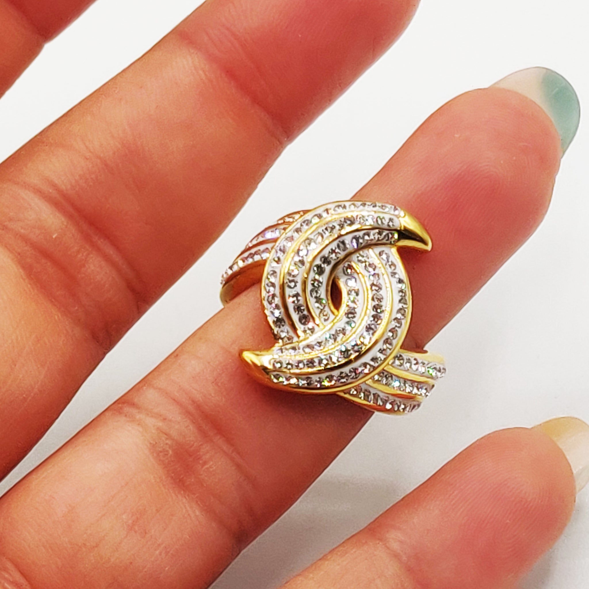 Bague Tourbillon Cristaux Luxe