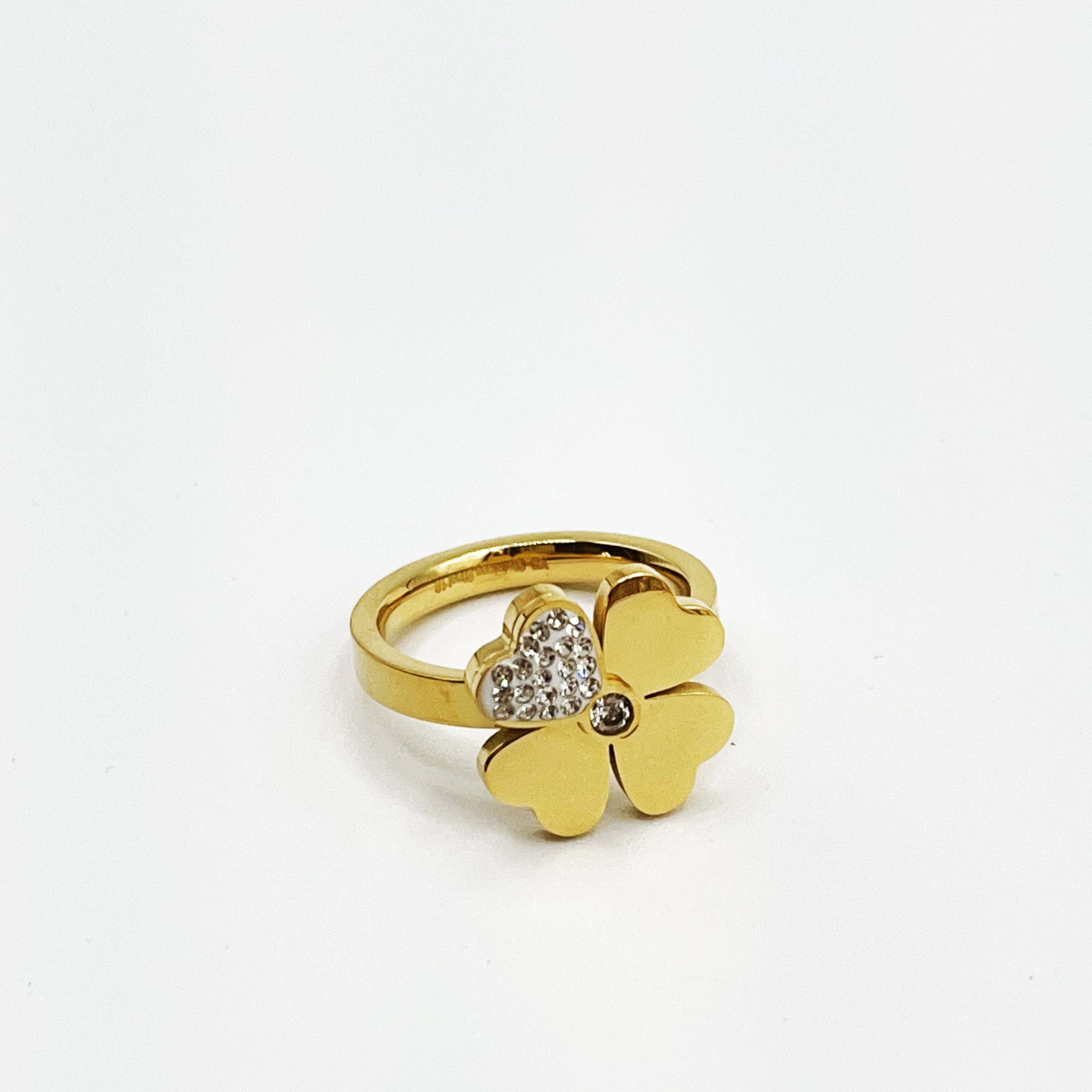 Bague Trèfle Coeur Cristaux