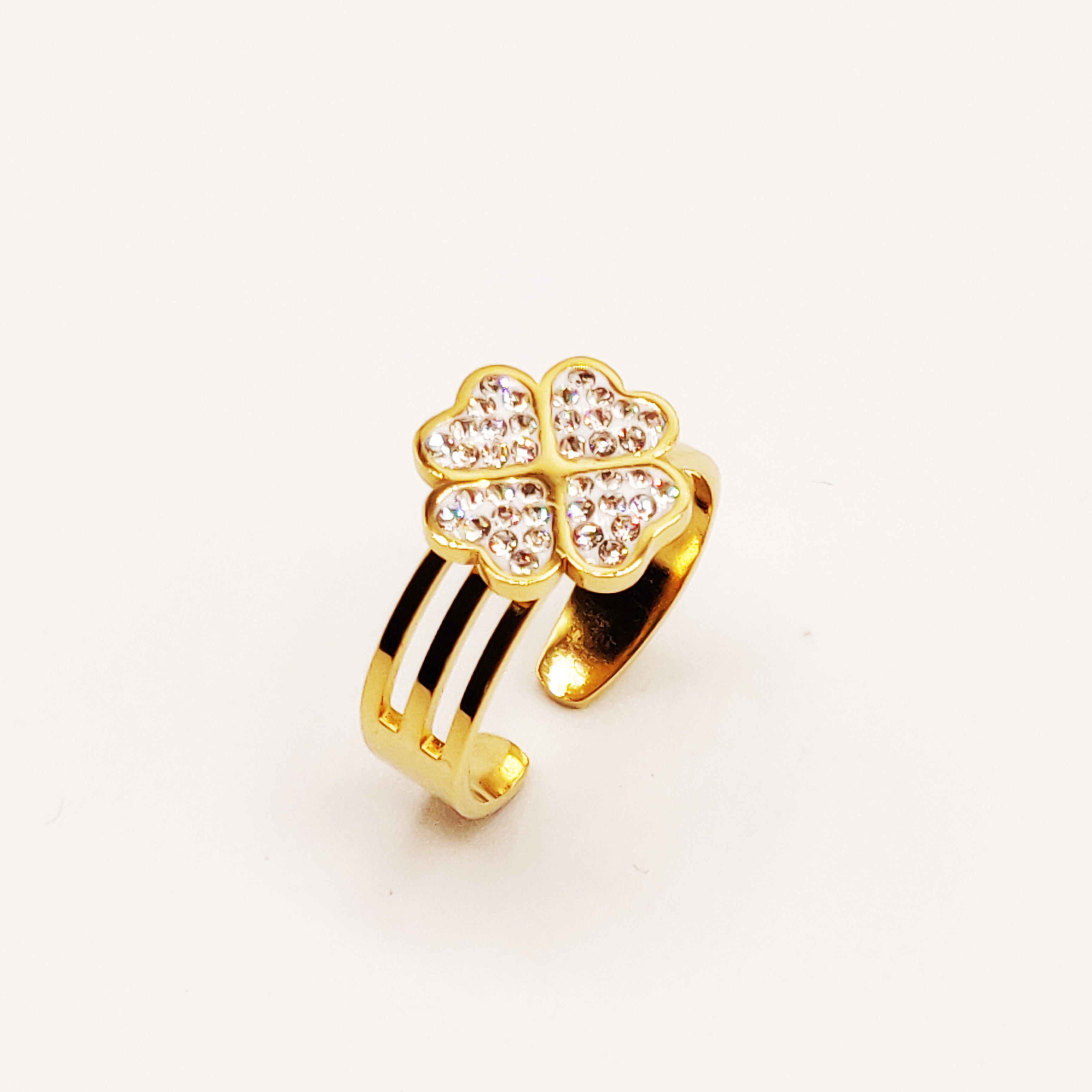 Bague Trèfle Cristaux Luxe