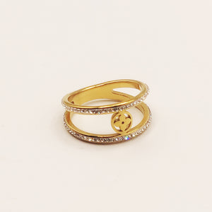Bague Trèfle Étoile Luxe Tour Cristaux