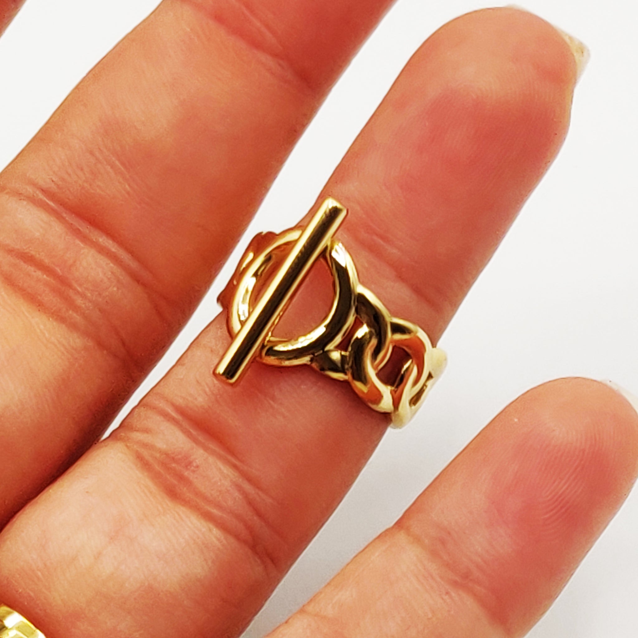 Bague Tresse Cercle et Barre Luxe