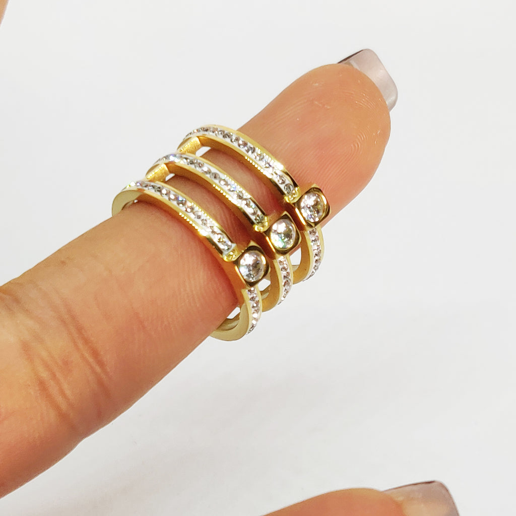 Bague Triple Cristaux