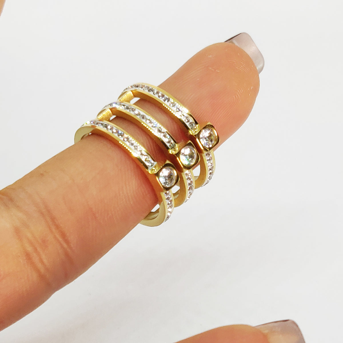 Bague Triple Cristaux