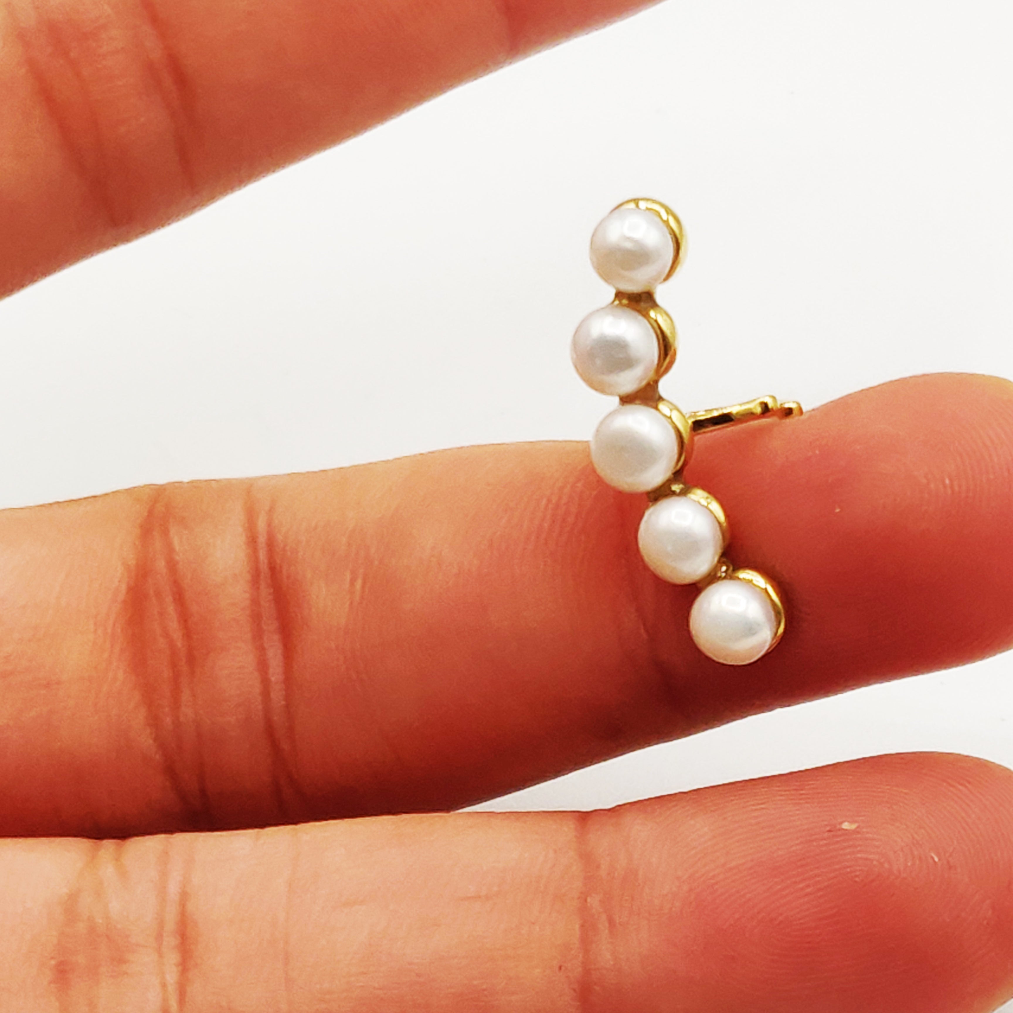 Boucle d'oreille Unique Multi Perles Blanches