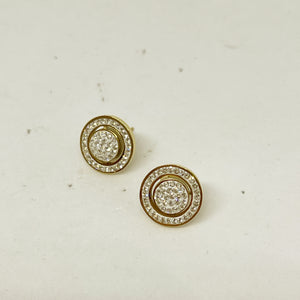 Boucles d'oreilles 2 Double Cercles Cristaux
