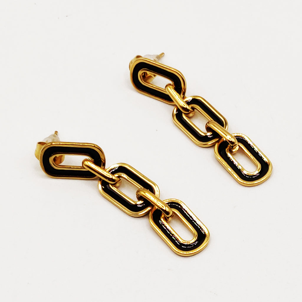 Boucles d'oreilles 3 ᗡD Luxe Noirs