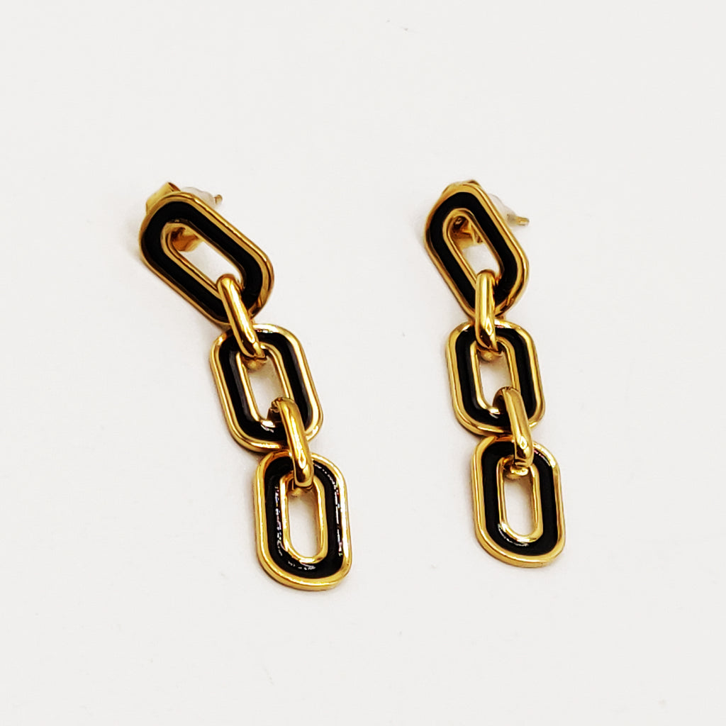 Boucles d'oreilles 3 ᗡD Luxe Noirs