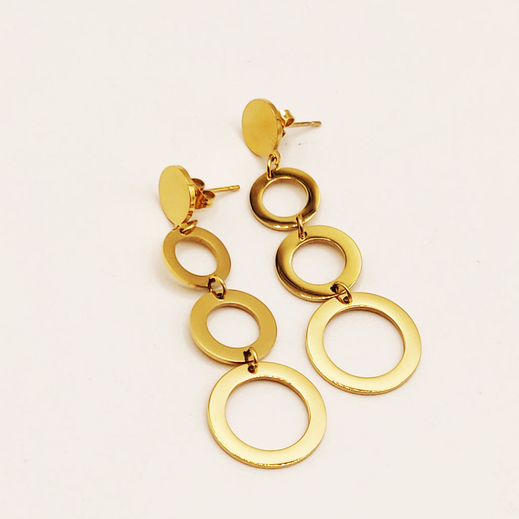 Boucles d'oreilles 3 Cercles Luxe