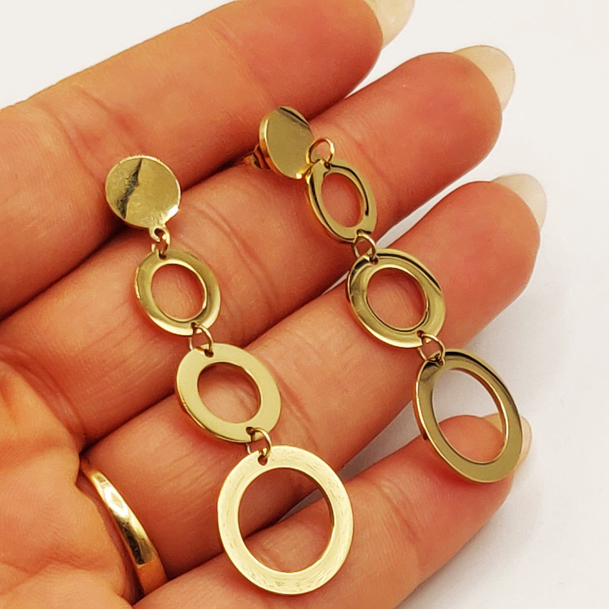 Boucles d'oreilles 3 Cercles Luxe
