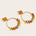 Boucles d'oreilles Anneau et Perles Multicolores