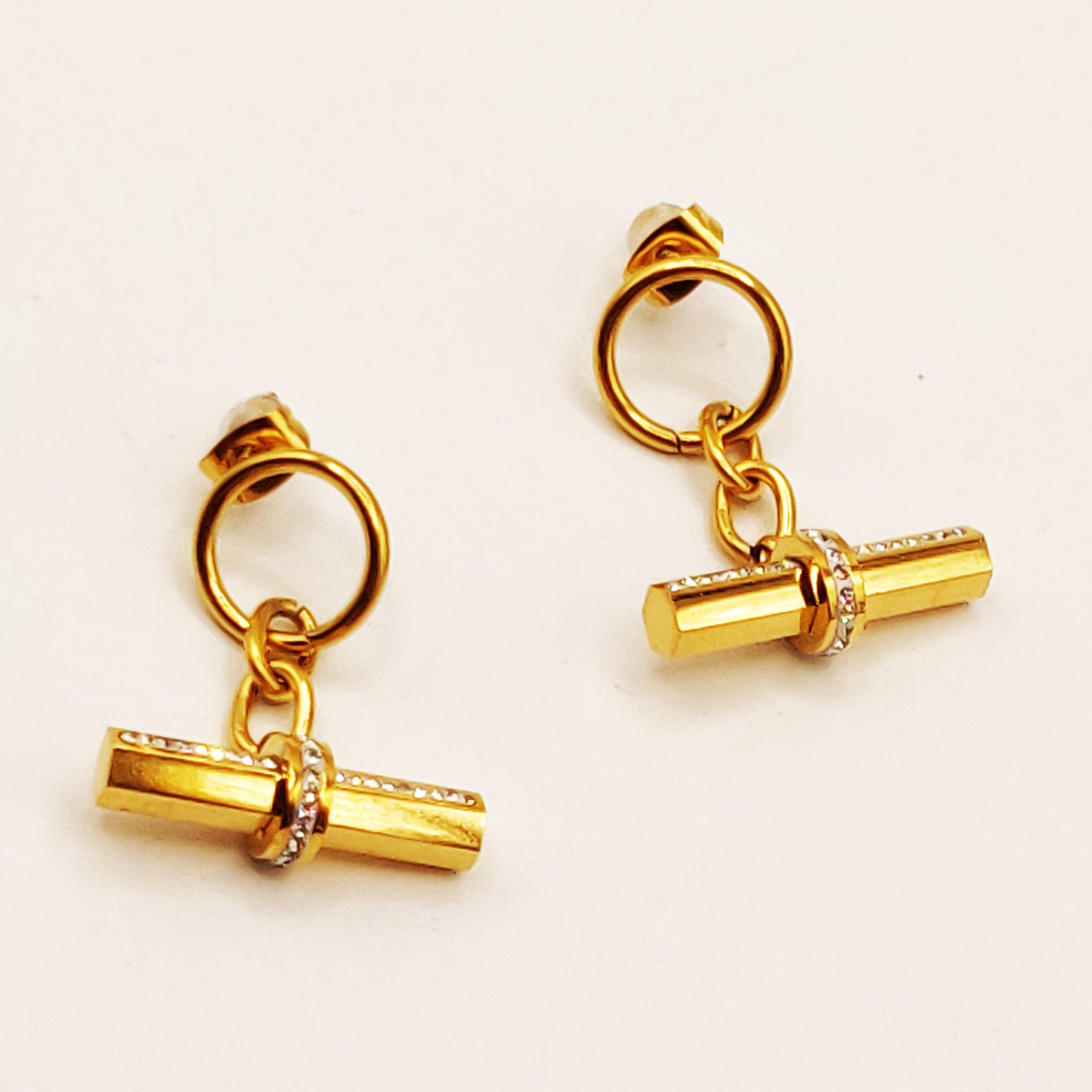 Boucles d'oreilles Barre Cristaux Luxe
