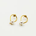 Boucles d'oreille Boucle et Perle Blanche