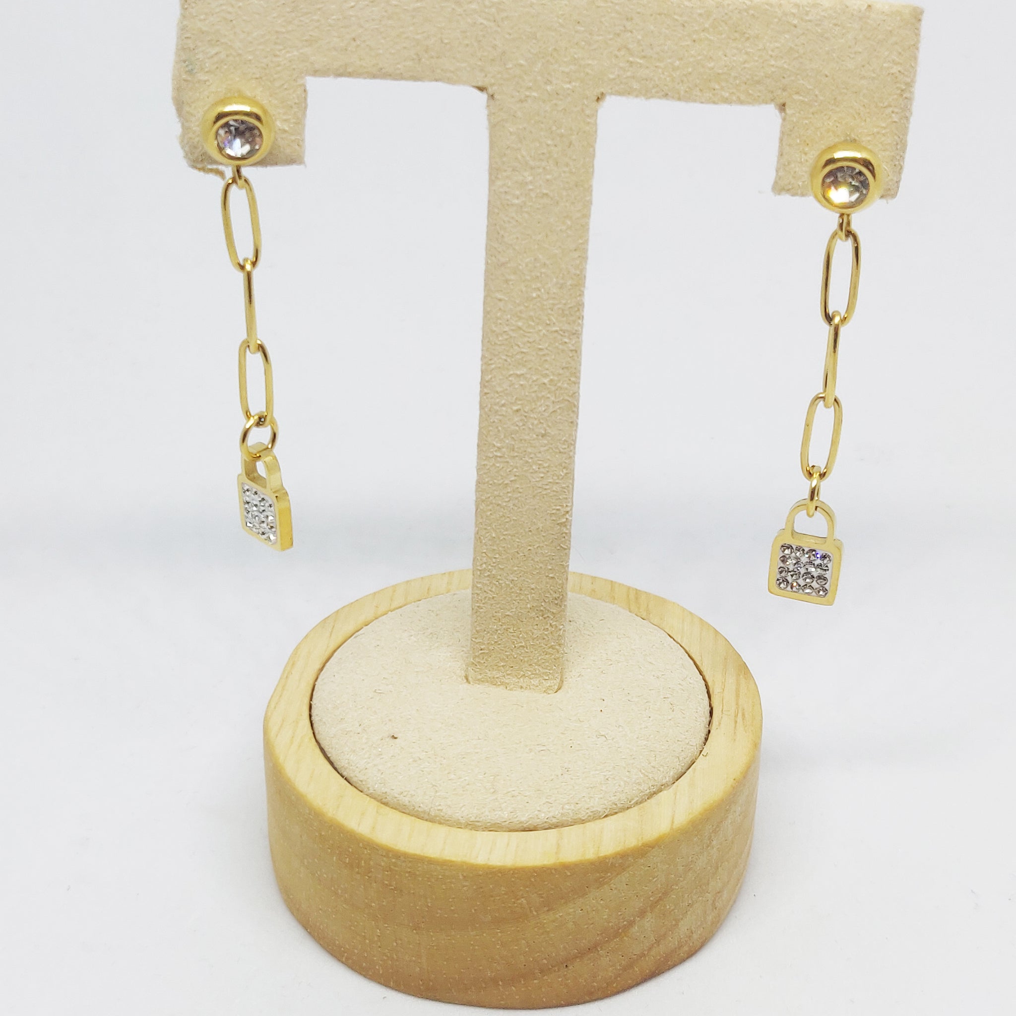 Boucles d'oreilles Cadenas Cristaux Longues