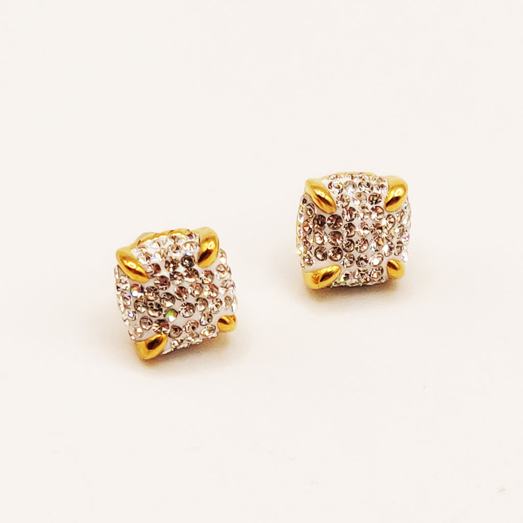 Boucles d'oreilles Carrés Cristaux Luxe