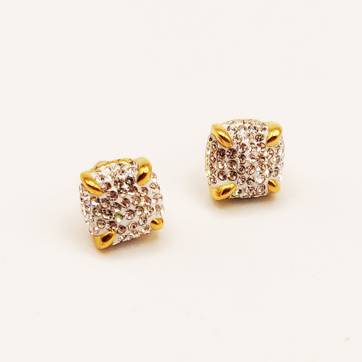 Boucles d'oreilles Carrés Cristaux Luxe