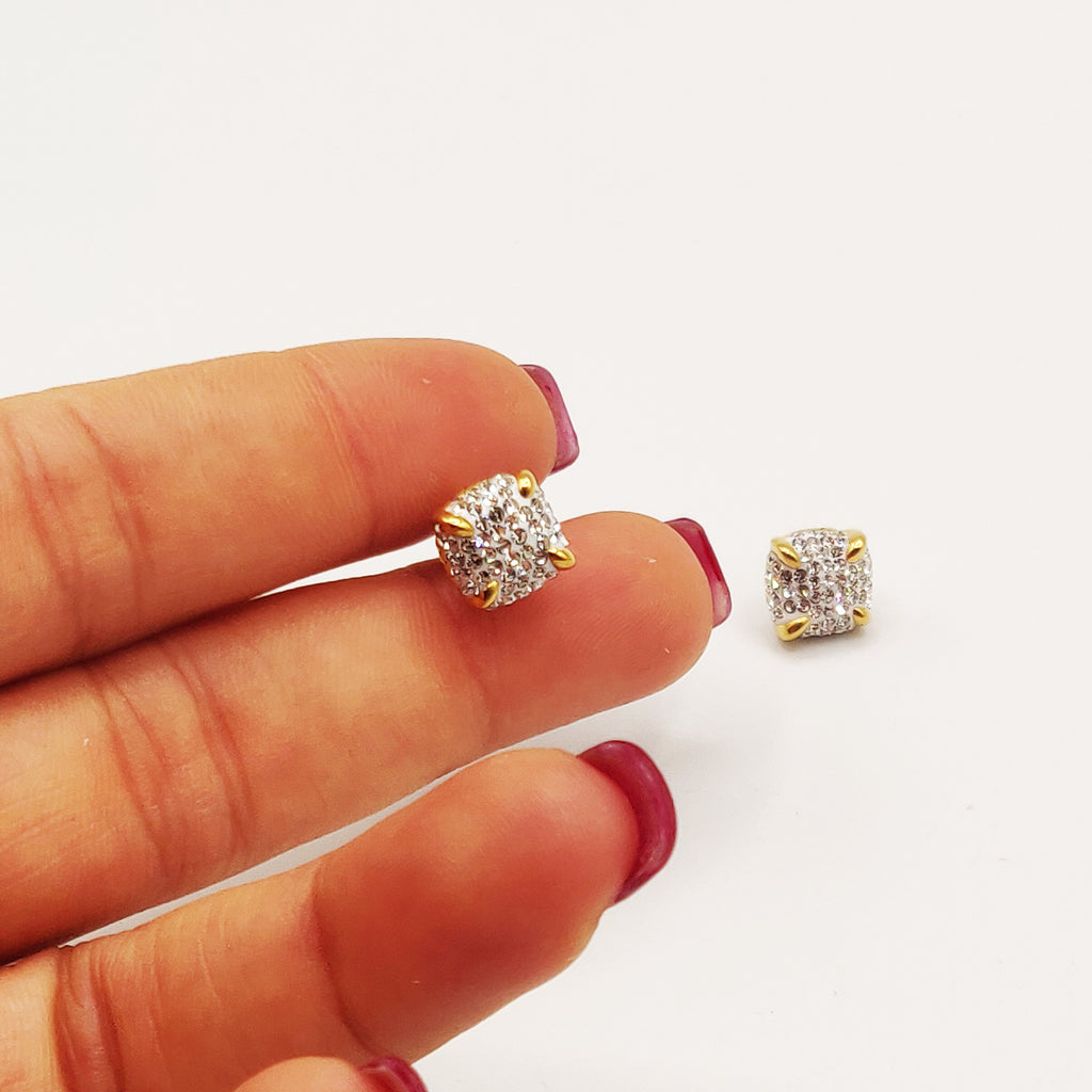 Boucles d'oreilles Carrés Cristaux Luxe