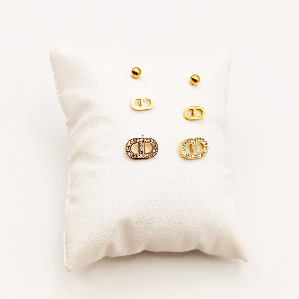 Boucles d'oreilles CD Luxe 3 Trous