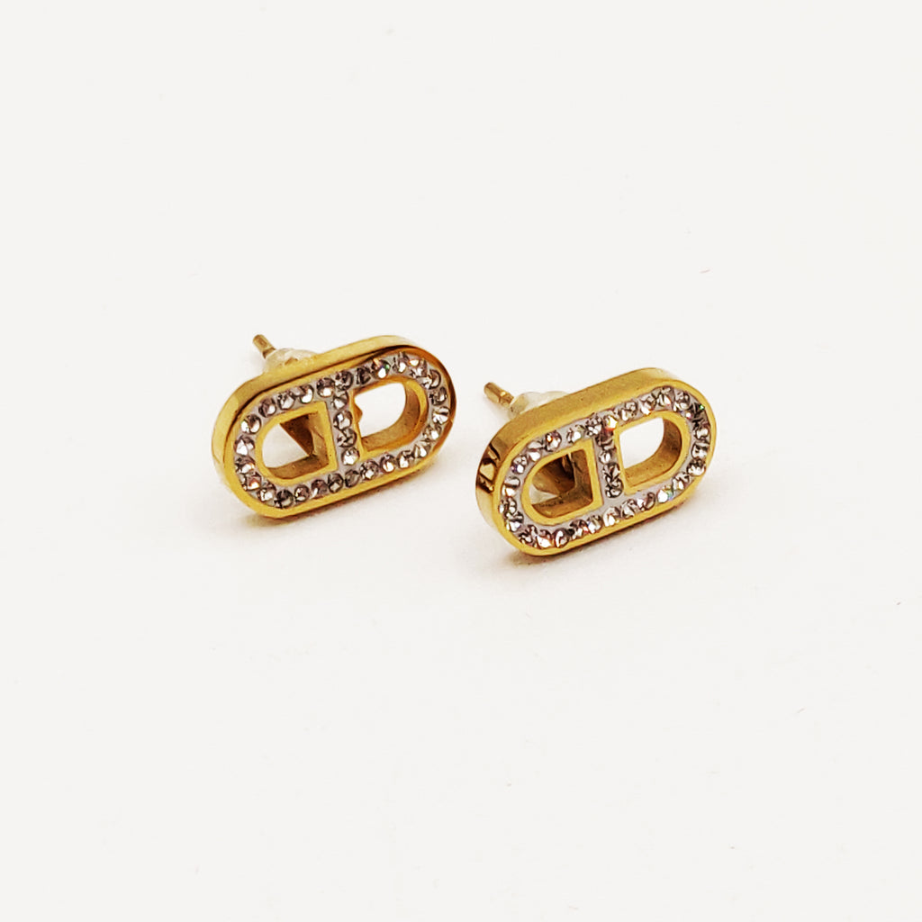 Boucles d'oreilles CD Luxe Cristaux Simples