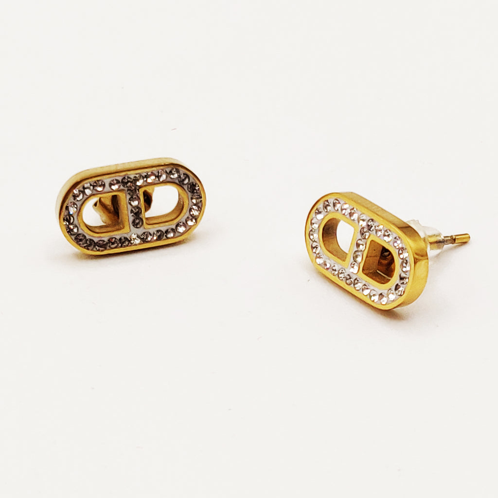 Boucles d'oreilles CD Luxe Cristaux Simples