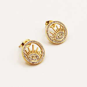 Boucles d'oreilles Cercles Oeil Cristaux