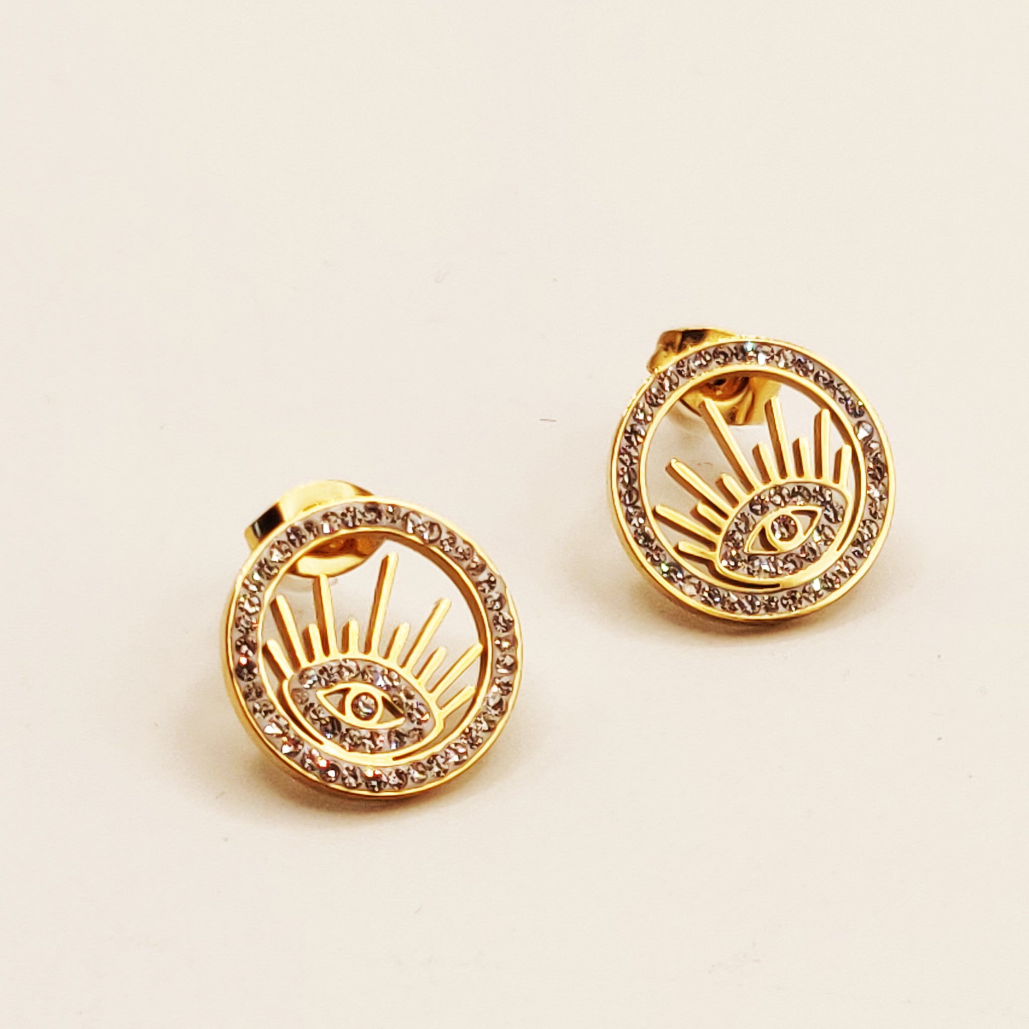 Boucles d'oreilles Cercles Oeil Cristaux