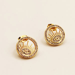 Boucles d'oreilles Cercles Oeil Cristaux