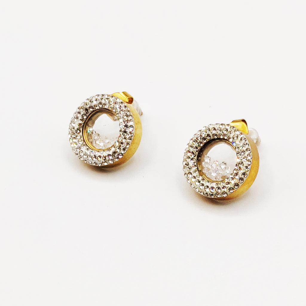 Boucles d'oreilles Cercles Remplis de Cristaux