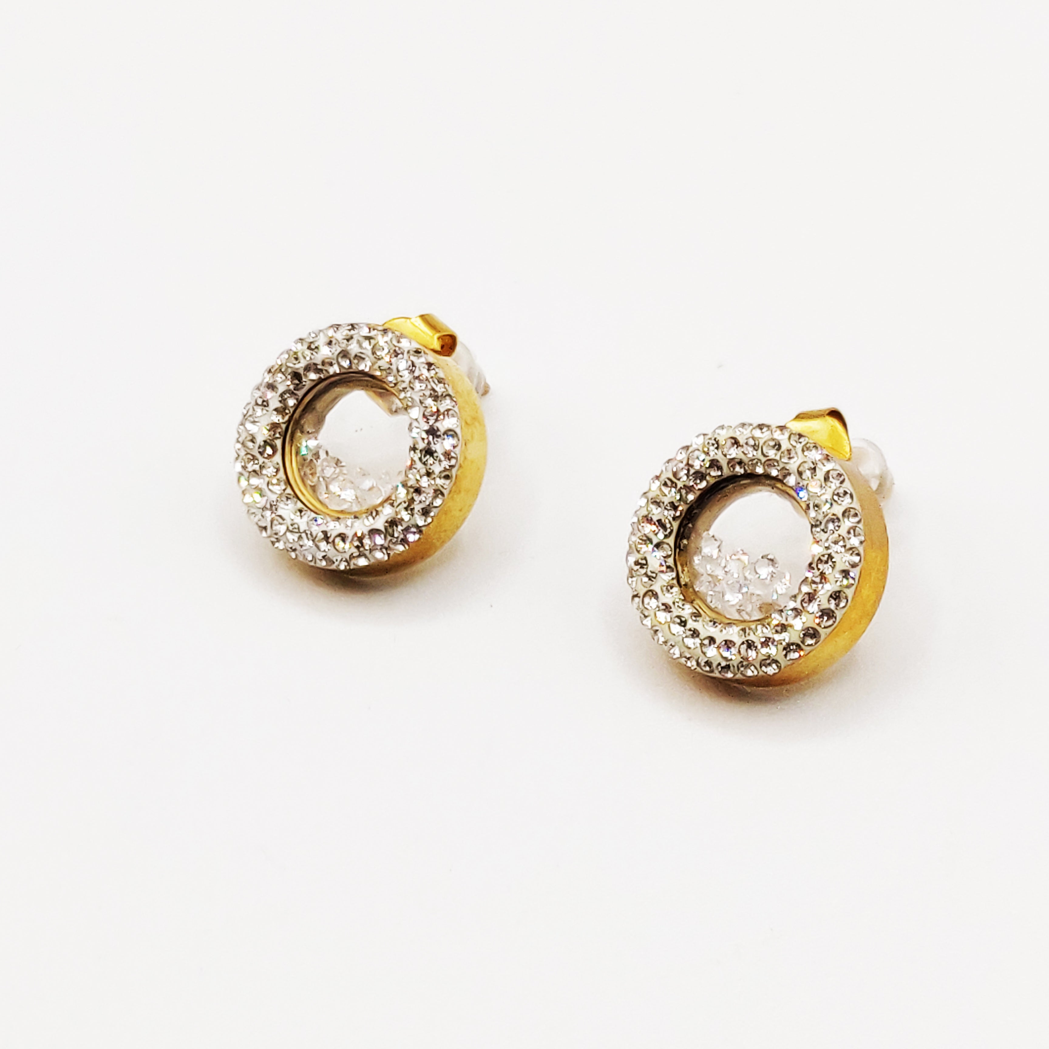 Boucles d'oreilles Cercles Remplis de Cristaux