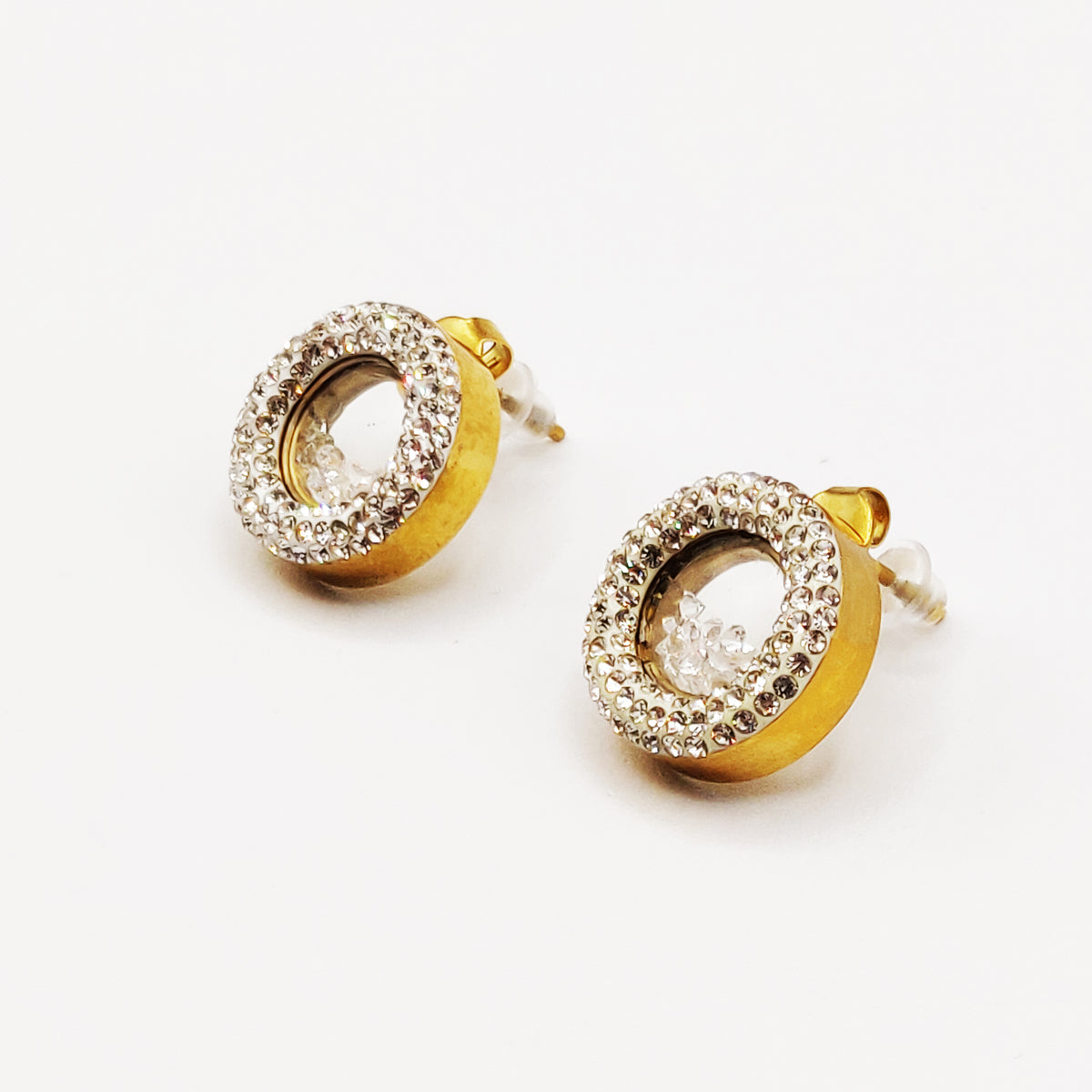 Boucles d'oreilles Cercles Remplis de Cristaux