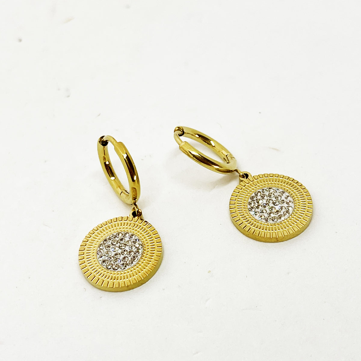 Boucles D'oreilles Cercles Soleils Cristaux