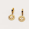 Boucles d'oreilles Cercles Trèfles Blancs Nacrés