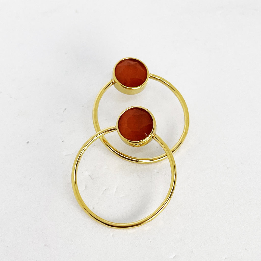Boucles d'oreilles Cercles Cristal Orange