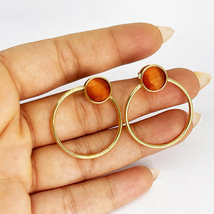Boucles d'oreilles Cercles Cristal Orange