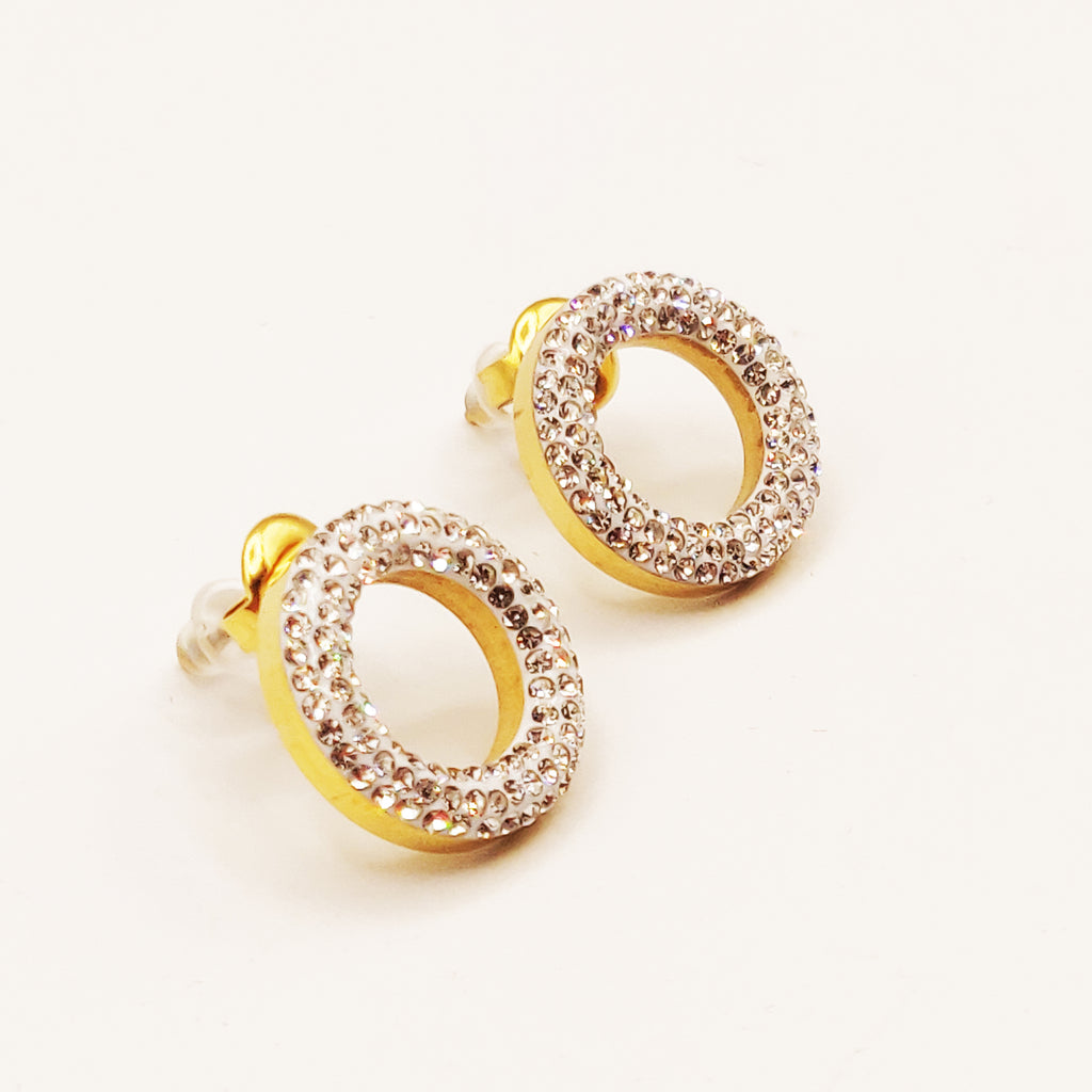 Boucles d'oreilles Cercles Cristaux Luxe