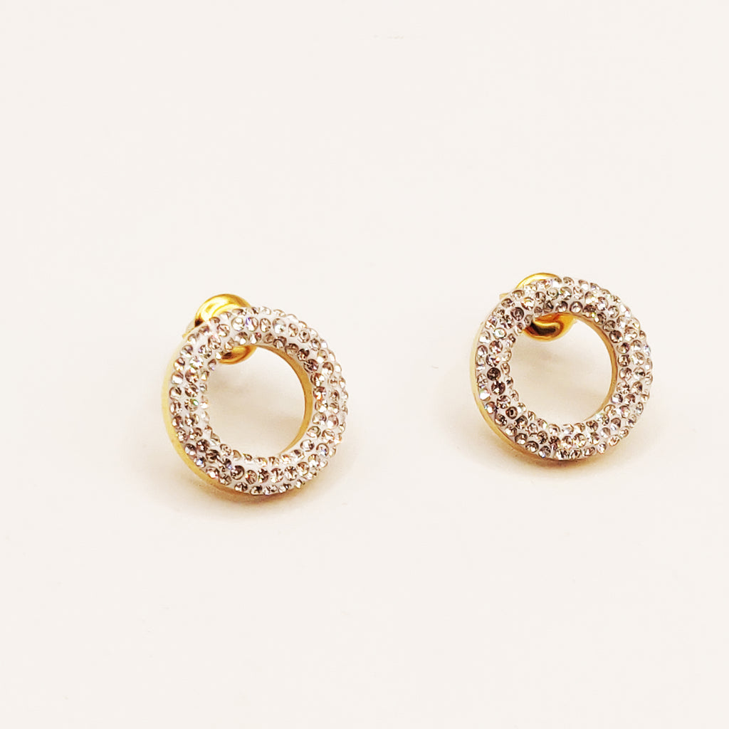 Boucles d'oreilles Cercles Cristaux Luxe