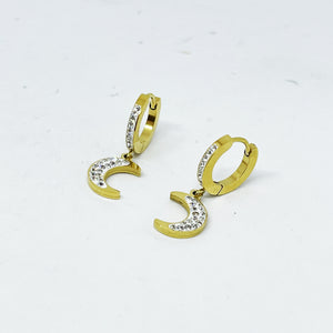 Boucles d'oreilles Cercles et Lunes Cristaux