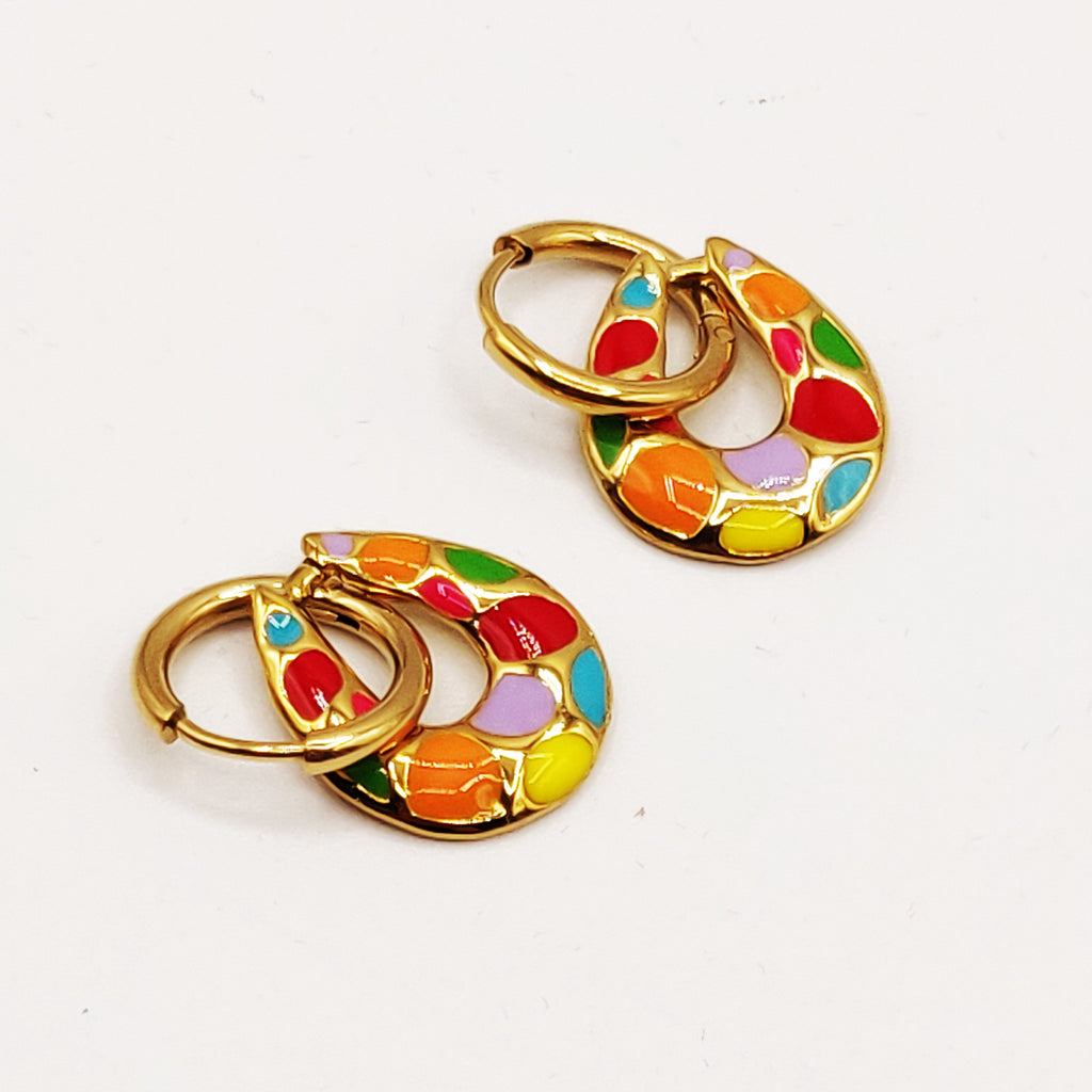 Boucles d'oreilles Cercles Multicolores