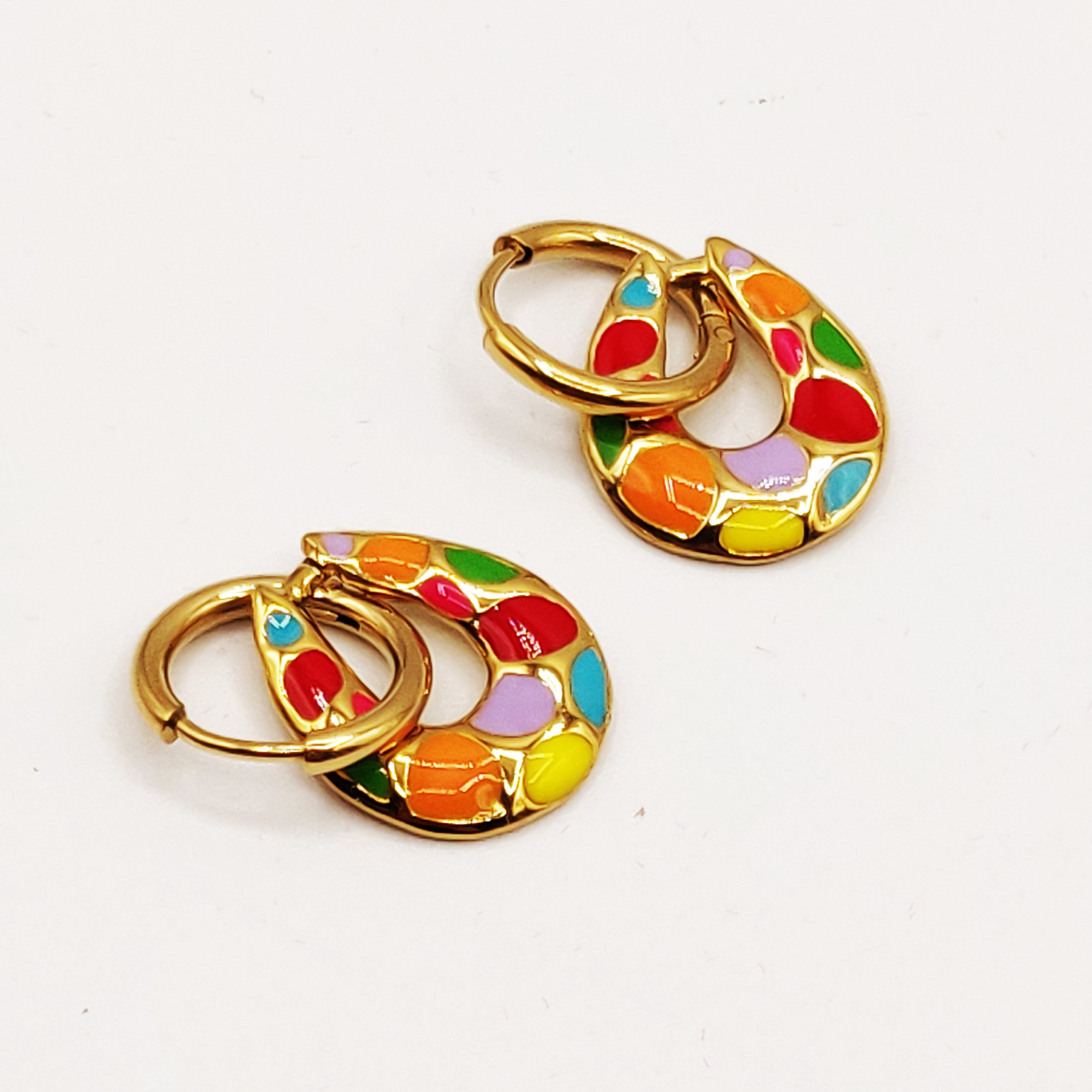 Boucles d'oreilles Cercles Multicolores