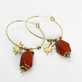Boucles d'oreilles Cercles Pierre Carmin