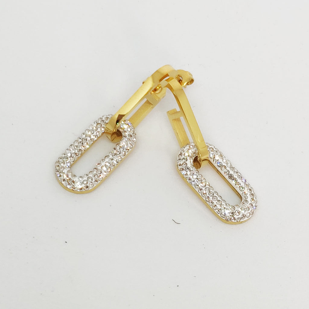 Boucles d'oreilles Chaîne Cristaux Luxe