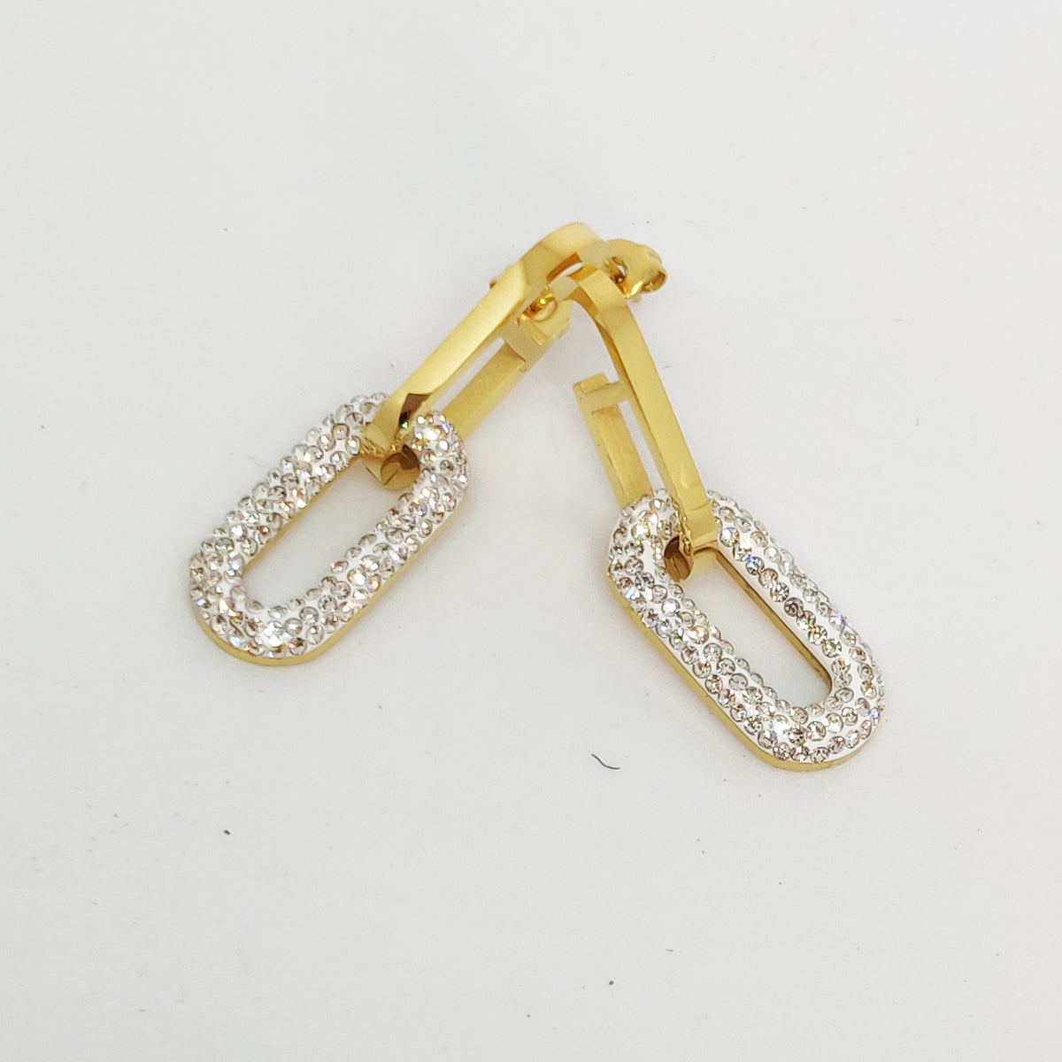 Boucles d'oreilles Chaîne Cristaux Luxe