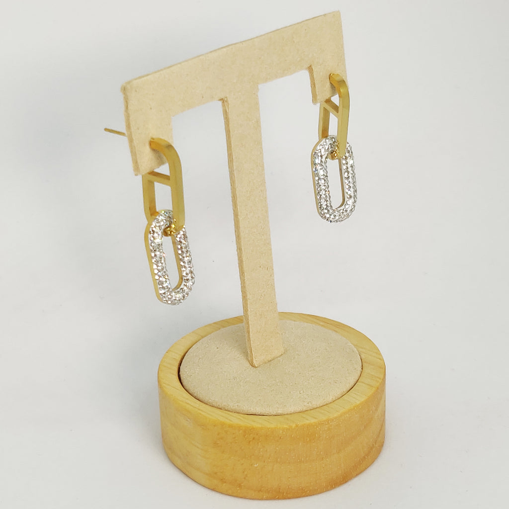 Boucles d'oreilles Chaîne Cristaux Luxe