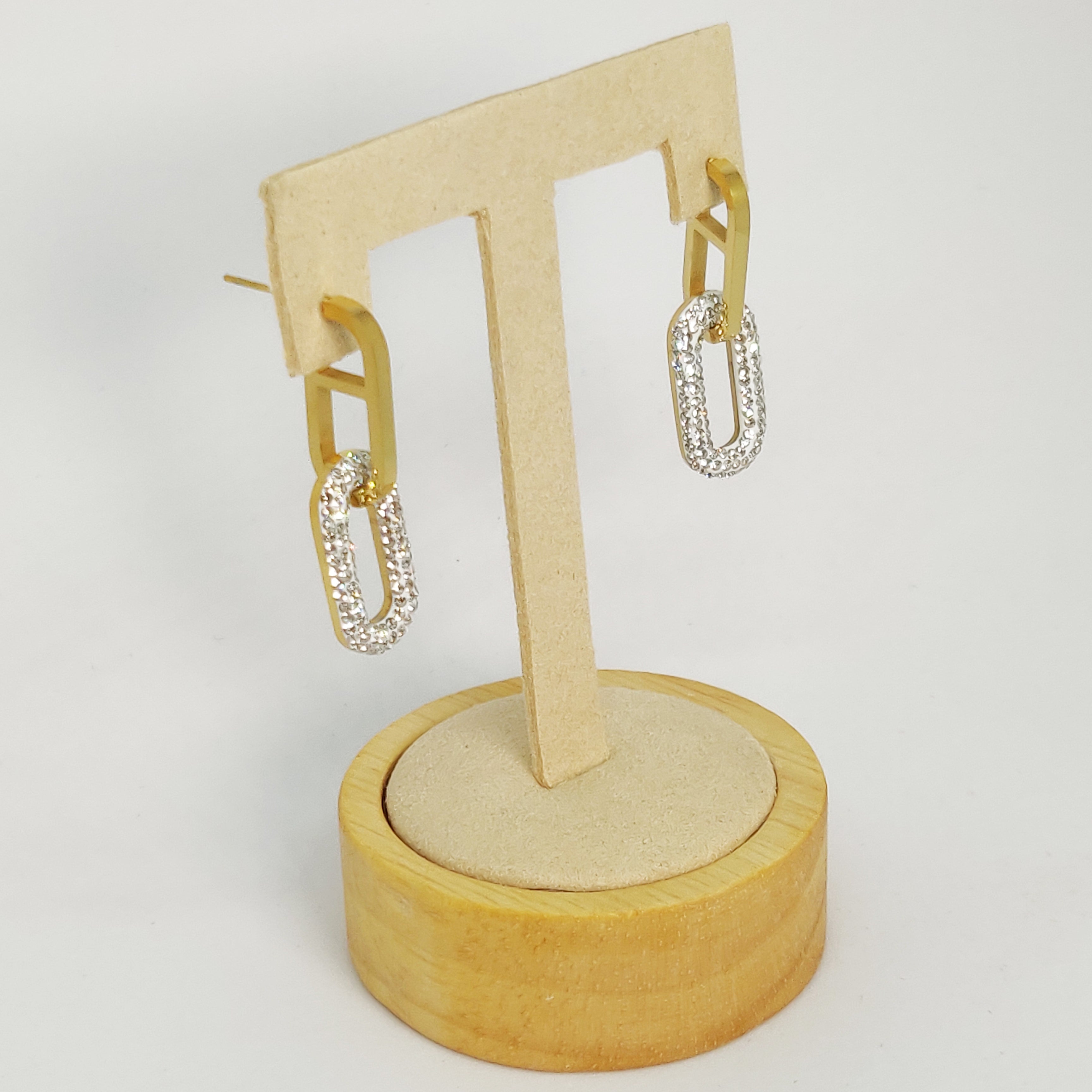 Boucles d'oreilles Chaîne Cristaux Luxe