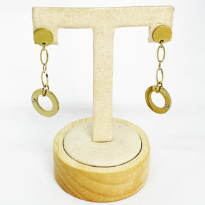 Boucles d'oreilles Chaîne Cercles Cristaux