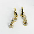 Boucles d'oreilles Chaîne Goutte et Cercle Cristaux